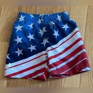American flag Under Armour swim trunks